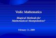 Vedic Mathematics - Department of Mathematics and Computer