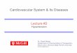 Lecture #2 Cardiovascular System & Its Diseases - McGill University