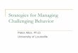 Managing Challenging Behaviors PPT (as PDF) - University of