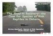 The Road to Recovery: the Case for Species at Risk Reptiles in