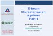 E-beam Characterization: a primer Part 1