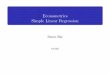 Econometrics Simple Linear Regression - OCW - UC3M
