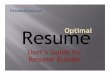Optimal Resume - Resume Builder Guide