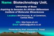 Name: Biotechnology Unit, Faculty of Science, University of Buea
