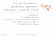 Machine Translation 1: Introduction, Approaches 