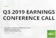 Q3 2019 EARNINGS CONFERENCE CALL - NCR Corporation