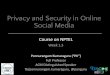 Week 1.3 Privacy and Security in Online Course on NPTEL 