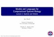 Lecture 1: Systems and Models - Informatics Blog Service