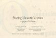 Singing Monastic Vespers Webinar - Jennifer Donelson