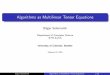 Algorithms as Multilinear Tensor Equations
