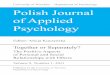 Polish Journal of Applied Psychology ; Together or Separately? : the
