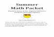 Algebra Summer Review Packet - St. Lucie Public Schools