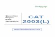 Question Paper CAT Solutions 2003(L)