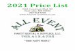 2021 Price List - All Event Tent Rental