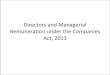 Directors and Managerial Remuneration under the Companies 