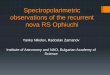 Spectropolarimetric observatiof of RS Oph