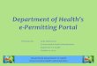 Department of Health’s e-Permitting Portal