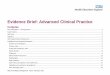 Evidence Brief: Advanced Clinical Practice