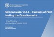 SDG Indicator 2.4.1 Findings of Pilot testing the 