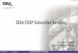 DISA CSSP Subscriber Services