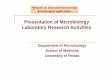 Presentation of Microbiology Laboratory Research Activities - Patras