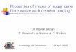 Properties of mixes of sugar cane fibre waste with cement 