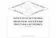 SPECIFICATIONS WATER SYSTEM INSTALLATIONS