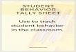 Student Behavior Tally Sheet