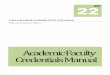 Academic Faculty Credentials Manual
