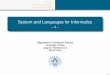 System and Languages for Informatics - 4