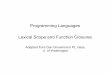 Programming Languages Lexical Scope and Function Closures
