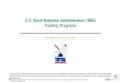 U.S. Small Business Administration (SBA) Funding Programs