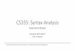 CS335: Syntax Analysis