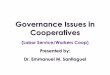 Governance Issues in Cooperatives