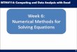 Week 6: Numerical Methods for Solving Equations