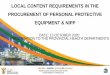 LOCAL CONTENT REQUIREMENTS IN THE PROCUREMENT OF …