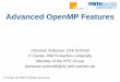 Advanced OpenMP Features