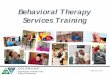 Behavioral Therapy Services Provider Training