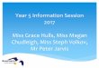 Year 5 Information Session 2017 Miss Grace Hulls, Miss 