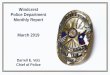 Windcrest Police Department Monthly Report March 2019