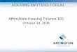 Affordable Housing Finance 101