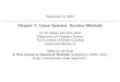 Chapter 7: Linear Systems: Iterative Methods