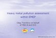 Heavy metal pollution assessment within EMEP