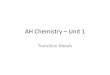 AH Chemistry Unit 1