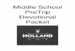 Middle School PreTrip Devotional Packet