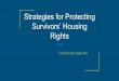 Strategies for Protecting Survivors’ Housing Rights