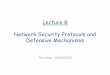 Lecture 8 Network Security Protocols and Defensive Mechanisms