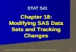 Chapter 18: Modifying SAS Data Sets and Tracking Changes