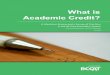What is Academic Credit?