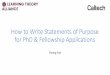 How to Write Statements of Purpose for PhD & Fellowship 